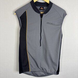 Nike ACG Cycling Jersey Sleeveless Half Zip Gray Yellow Trim Made In USA Mens M